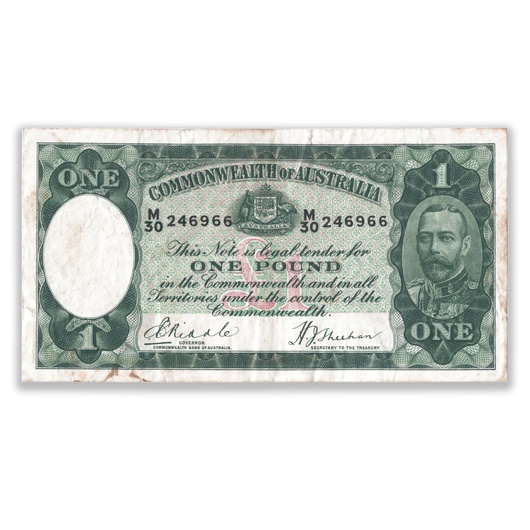 R28 1933 One Pound Banknote Very Fine