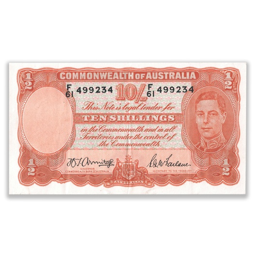 R13 1942 Ten Shilling Banknote Good Very Fine