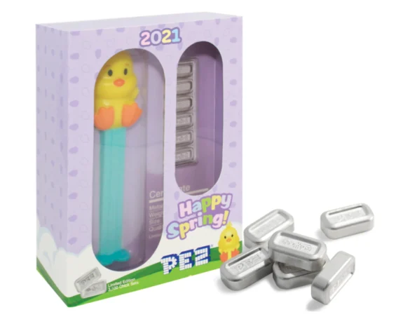 Feather your nest with this Limited release PAMP Pez Cheery Chick Pez Dispenser and silver cast bar Feather your nest with this Limited release PAMP Pez Cheery Chick Pez Dispenser and silver cast bar Blog Categories Precious metals market insights