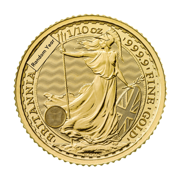 1/10oz UK Britannia Gold Coin 1/10oz Royal Mint Britannia Gold Coin (Random Years)