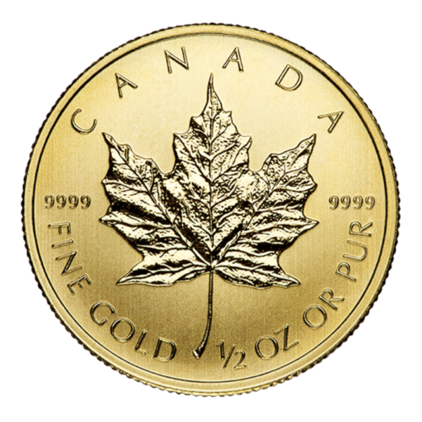 100075 - Main 1/2oz Canadian Gold Maple Leaf (Random Years) gold maple