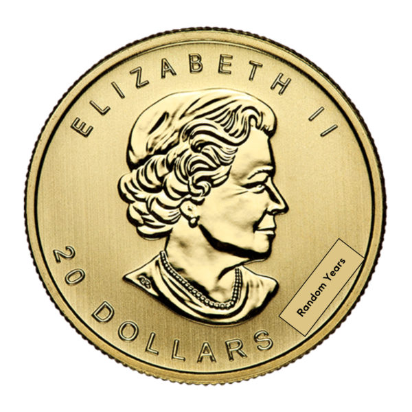 100075 - Obverse 1/2oz Canadian Gold Maple Leaf (Random Years) gold maple