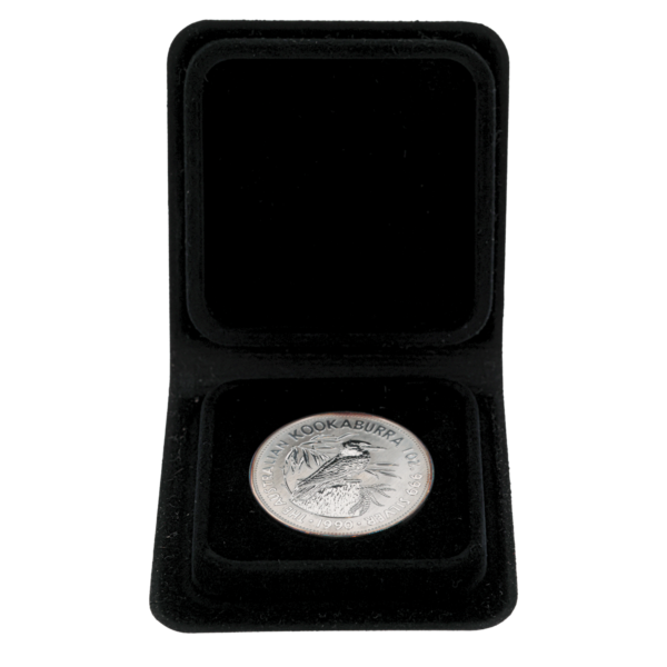 100099 - Open Case 1990 1oz Perth Mint Silver Kookaburra Coin 1990 1oz Perth Mint Silver Kookaburra Coin