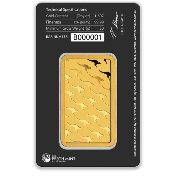 50g Perth Mint Gold Minted Bar 50g Perth Mint Gold Minted Bar