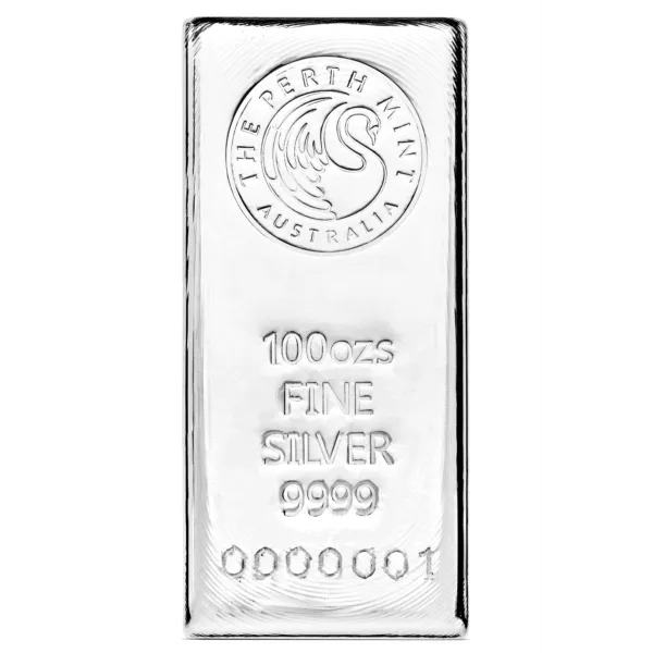 100121 - Main (2) 100oz Perth Mint Silver Cast Bar 100oz Perth Mint Silver Cast Bar