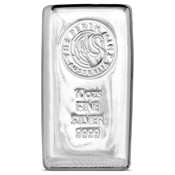 100130 - Main 10oz Perth Mint Silver Cast Bar 10oz Perth Mint Silver Cast Bar