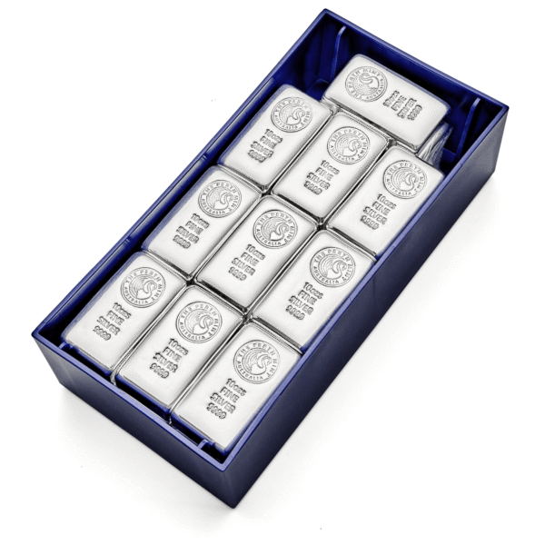 100130 - Monster Box 10oz Perth Mint Silver Cast Bar 10oz Perth Mint Silver Cast Bar