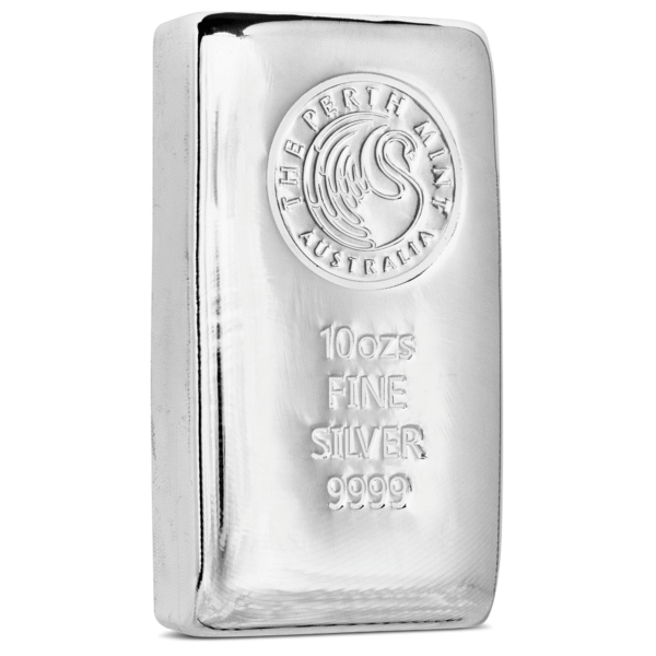 100130 - Side 10oz Perth Mint Silver Cast Bar 10oz Perth Mint Silver Cast Bar