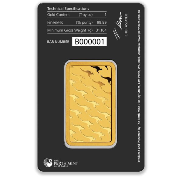 1oz Perth Mint Gold Minted Bar 1oz Perth Mint Gold Minted Bar