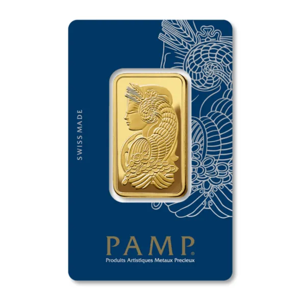 100195 - Packaging Reverse 1oz PAMP Lady Fortuna Gold Minted Bar lady fortuna