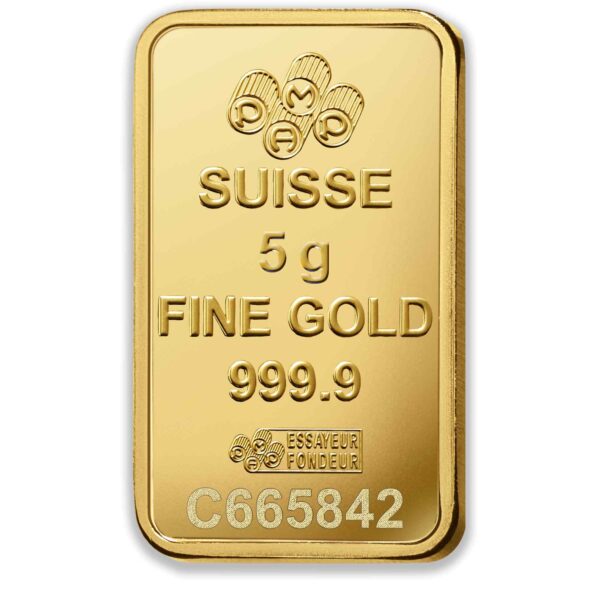 5g PAMP Lady Fortuna Gold Minted Bar 5g pamp