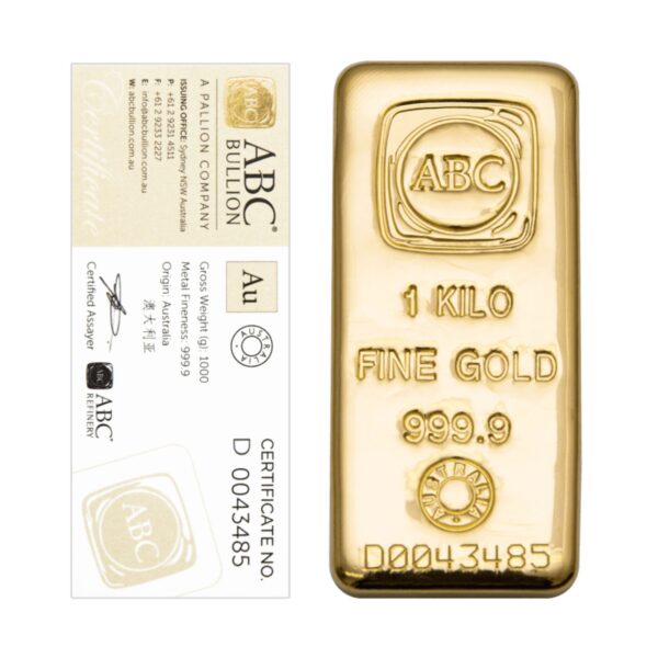 1kg ABC Gold Cast Bar 1kg ABC Gold Cast Bar