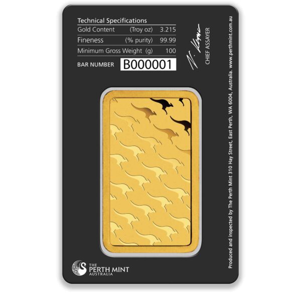 100g Perth Mint Gold Minted Bar 100g Perth Mint Gold Minted Bar