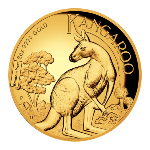 2oz Perth Mint Gold Kangaroo Coin (Random Years) gold kangaroo