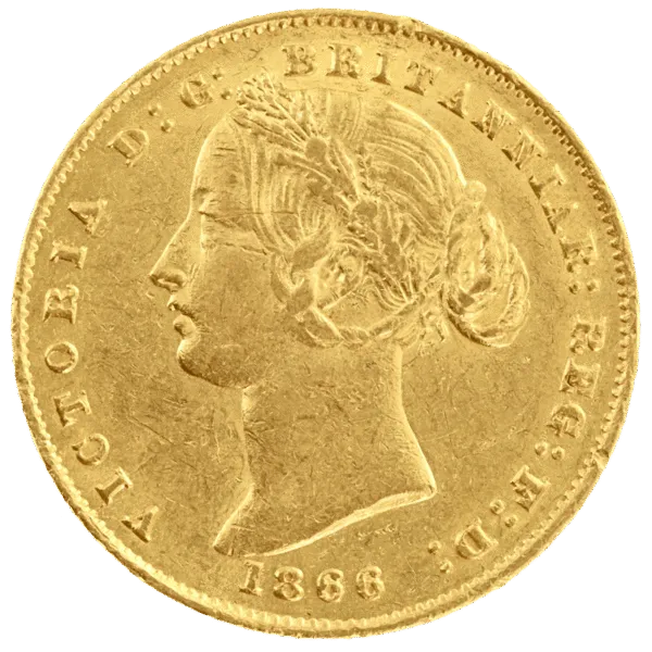1866 Sydney Mint Sovereign About Extra Fine Sydney Mint Sovereign