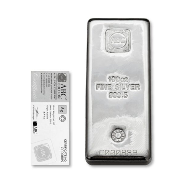 100oz ABC Silver Cast Bar 100oz ABC Silver Cast Bar