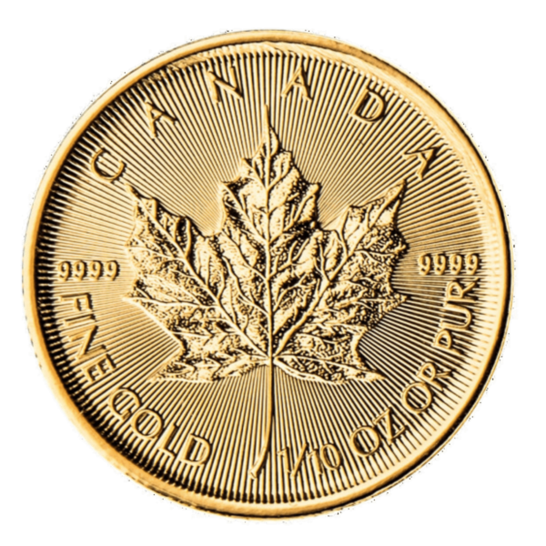 1/10oz Canadian Gold Maple Leaf (Random Years) 1/10oz Canadian Gold Maple Leaf
