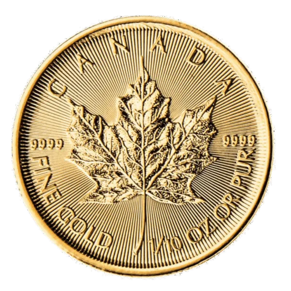 100989 -Main 1/10oz Canadian Gold Maple Leaf (Random Years) 1/10oz Canadian Gold Maple Leaf