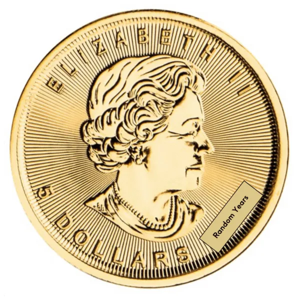100989 - Obverse 1/10oz Canadian Gold Maple Leaf (Random Years) 1/10oz Canadian Gold Maple Leaf