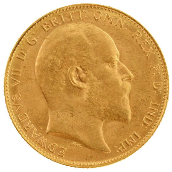 101147 - Obverse 1908P Edward VII Gold Sovereign Uncirculated 1908P Edward VII Gold Sovereign Uncirculated