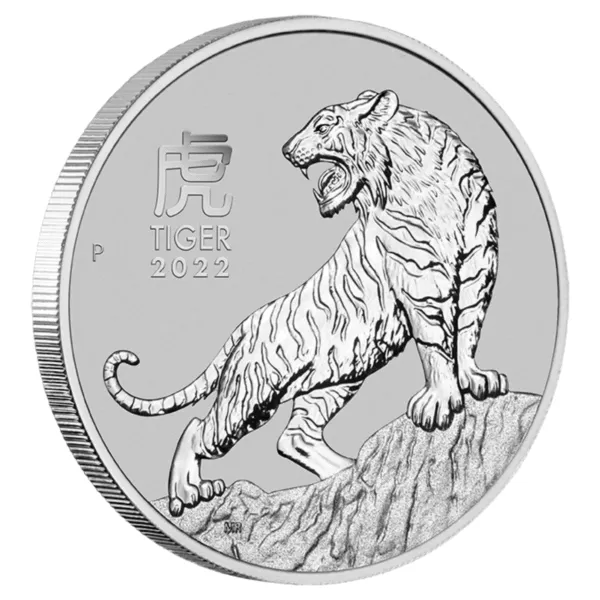 101484 - Edge 2022 2oz Perth Mint Silver Lunar Tiger Coin Series 3 2022 2oz Perth Mint Silver Lunar Tiger Coin Series 3