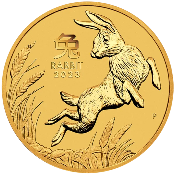 101554 - Reverse 2023 1oz Perth Mint Gold Lunar Rabbit Coin Series 3 2023 1oz Perth Mint Gold Lunar Rabbit Coin Series 3