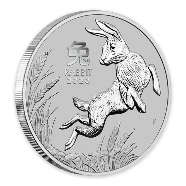 101561 - On Edge 2023 1oz Perth Mint Platinum Lunar Rabbit Coin Series 3 2023 1oz Perth Mint Platinum Lunar Rabbit Coin Series 3