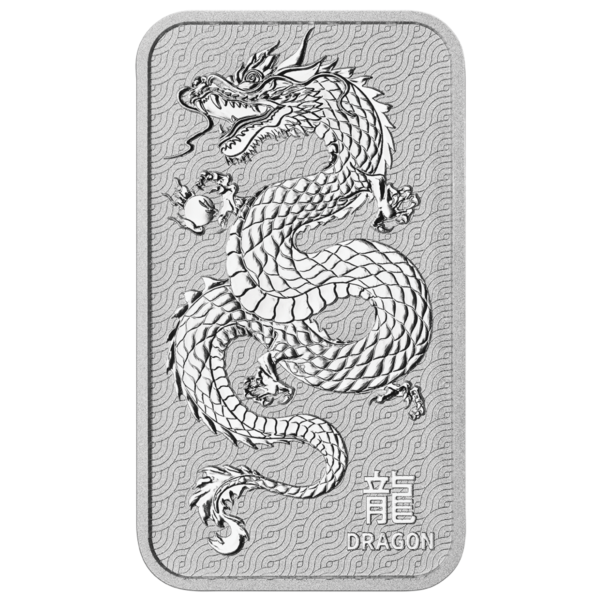 1oz Perth Mint Silver Lunar Dragon Minted Bar 1oz Perth Mint Silver Lunar Dragon Minted Bar