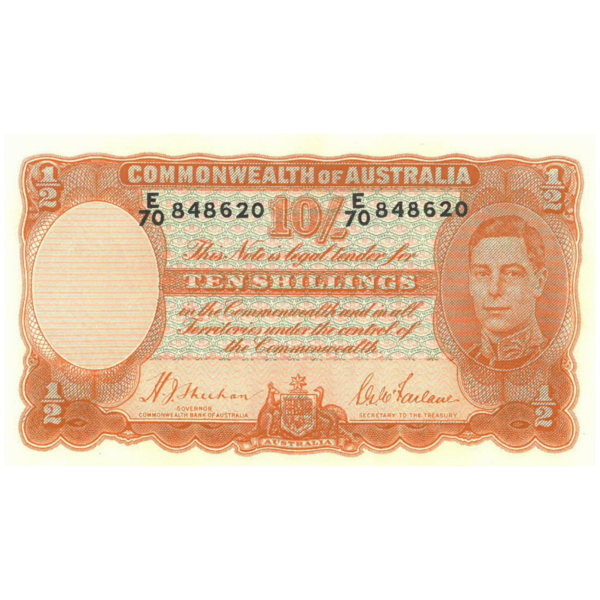 R12 1939 Ten Shilling Banknote Consecutive Pair Grade Uncirculated R12 1939 Ten Shilling Banknote Consecutive Pair Grade Uncirculated