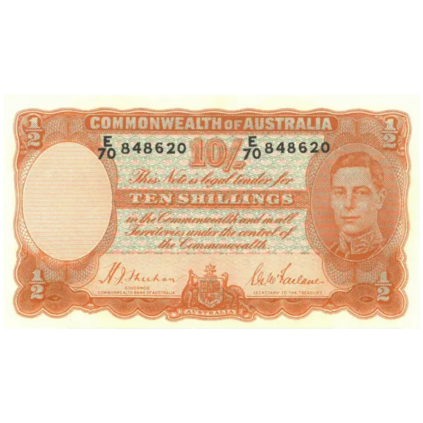12 R12 1939 Ten Shilling Banknote Consecutive Pair Grade Uncirculated R12 1939 Ten Shilling Banknote Consecutive Pair Grade Uncirculated