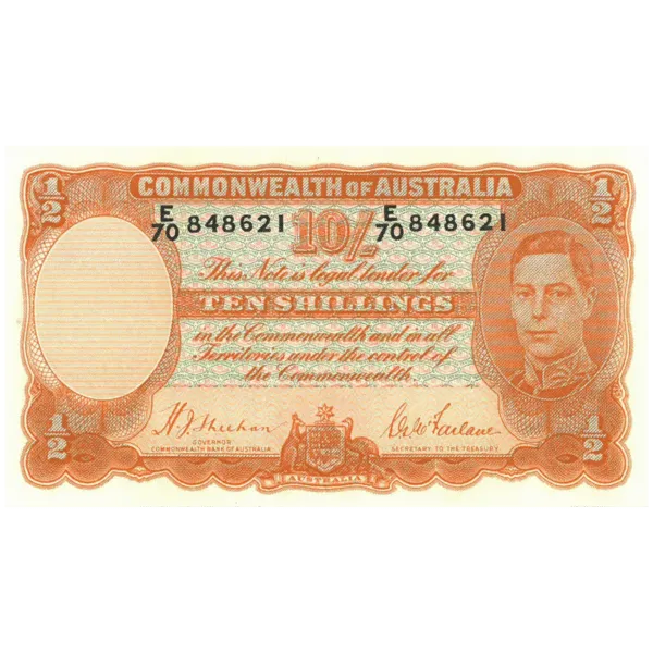 13 R12 1939 Ten Shilling Banknote Consecutive Pair Grade Uncirculated R12 1939 Ten Shilling Banknote Consecutive Pair Grade Uncirculated