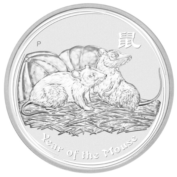 101262 - Obverse 2008 1oz Perth Mint Lunar Mouse Silver Coin Series 2 2008 1oz Perth Mint Lunar Mouse Silver Coin Series 2