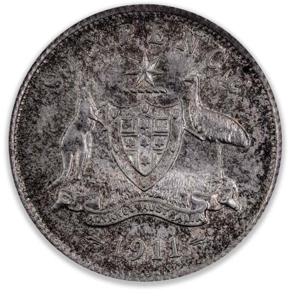 1911 Australian Sixpence Uncirculated 1911 Australian Sixpence Uncirculated