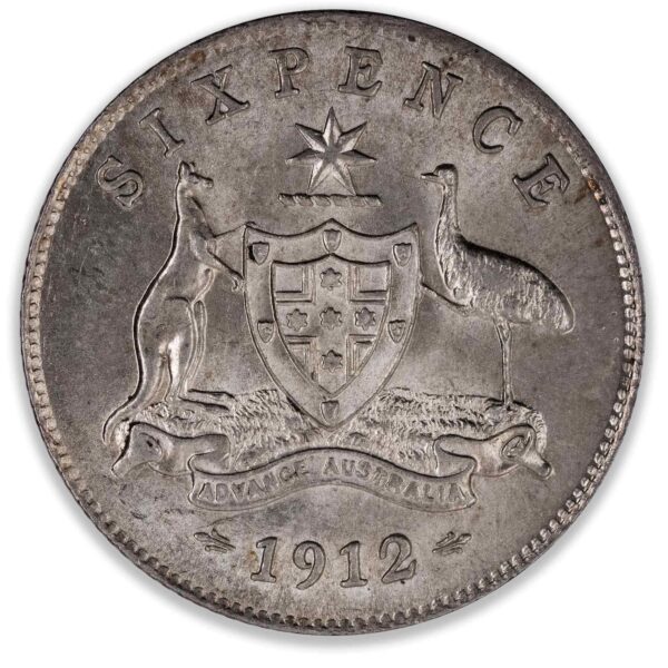 1912 Australian Sixpence Uncirculated 1912 Australian Sixpence Uncirculated