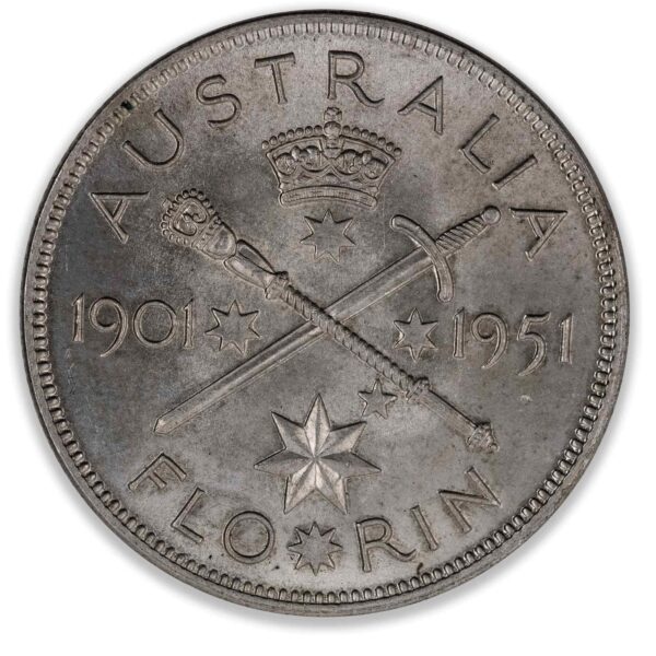 1951 Australian Florin Jubilee Uncirculated 1951