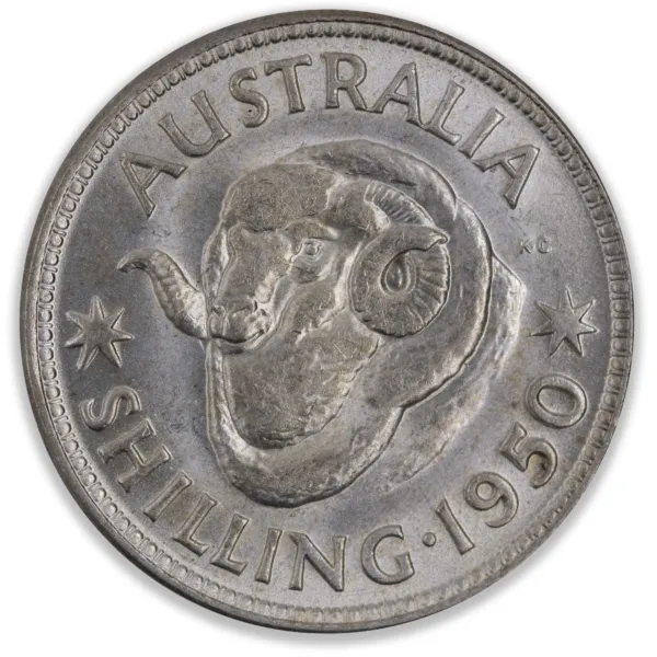 200283-Reverse 1950 Australian Shilling Uncirculated Jubilee