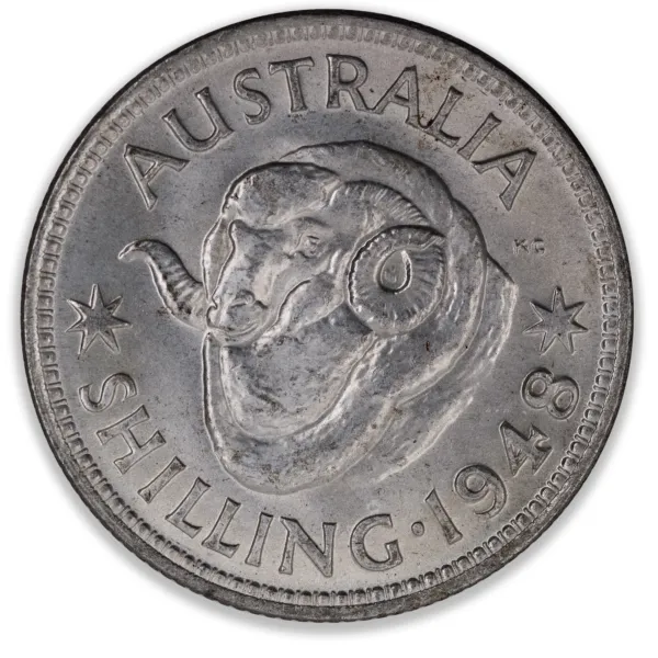 200294-Reverse 1948 Australian Shilling Uncirculated 1948 shilling worth