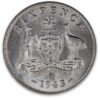 1943D Australian Sixpence Choice Uncirculated 1943D Australian Sixpence