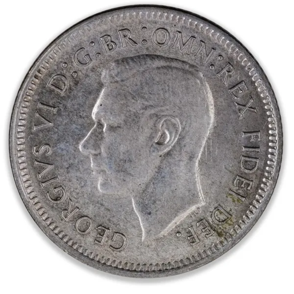 200342-Obverse 1951M Australian Sixpence Uncirculated 1951M Australian Sixpence Uncirculated