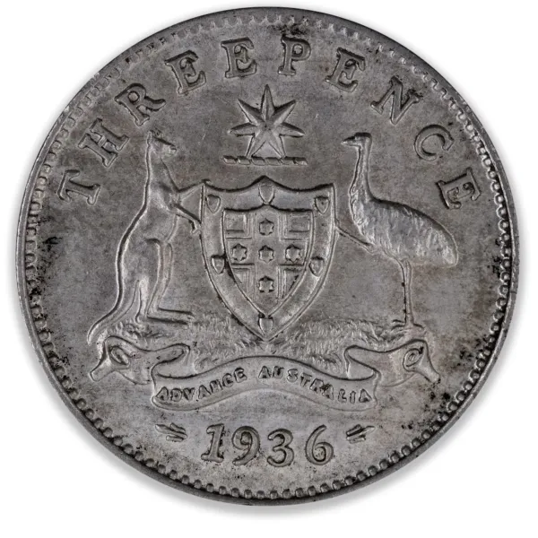 200392-Reverse 1936 Australian Threepence Good Extra Fine 1936 Australian Threepence Good Extra Fine