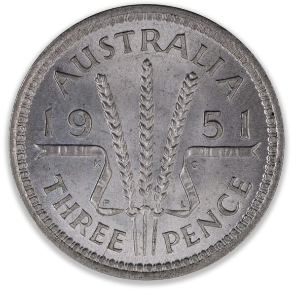1951PL Australian Threepence Choice Uncirculated 1951PL Australian Threepence