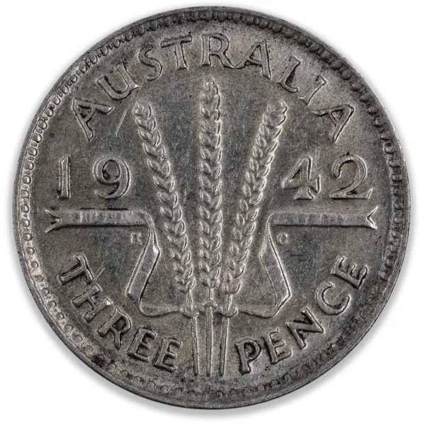 200407-Reverse 1942M Australian Threepence About Extra Fine / Extra Fine 1942M Australian Threepence About Extra Fine Extra Fine