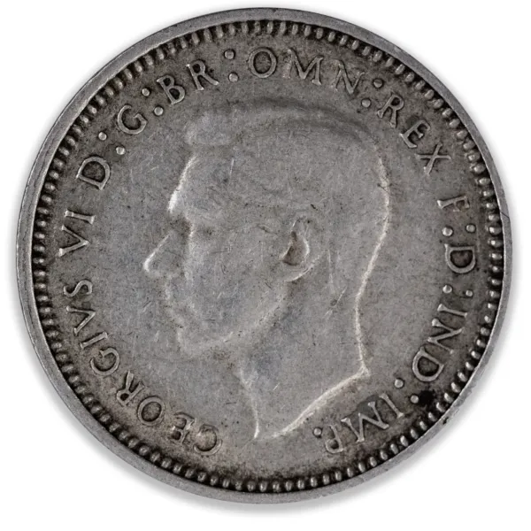 200409-Obverse 1942M Australian Threepence Very Fine 1942M Australian Threepence Very Fine