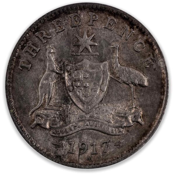 1917 Australian Threepence Good Very Fine 1917 Australian Threepence Good Very Fine