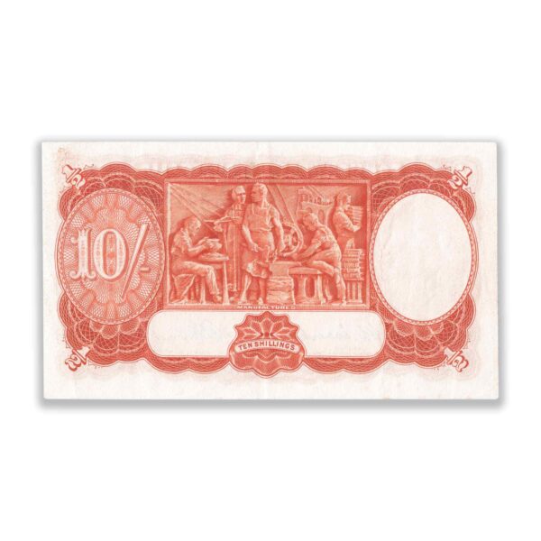 R14 1949 Ten Shilling Banknote About Extra Fine R14 1949 Ten Shilling Banknote About Extra Fine
