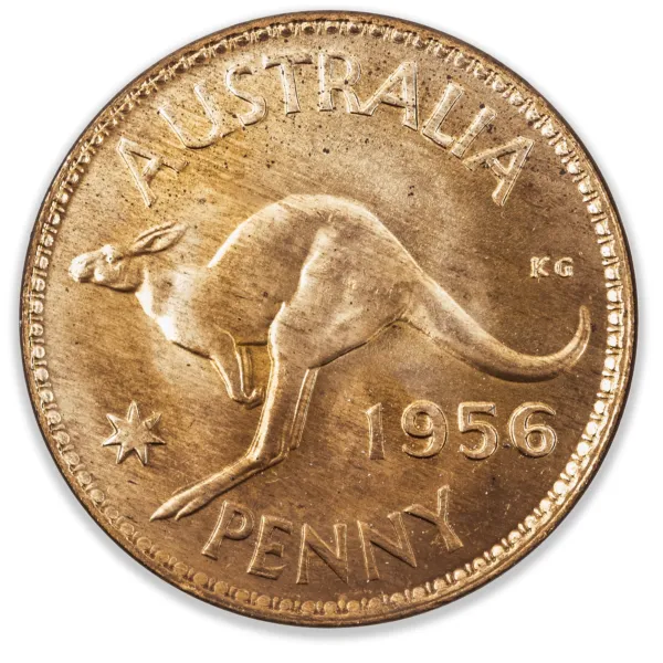 200700-Reverse 1956M Australian Penny Choice Uncirculated/Gem Unc 1956M Australian Penny
