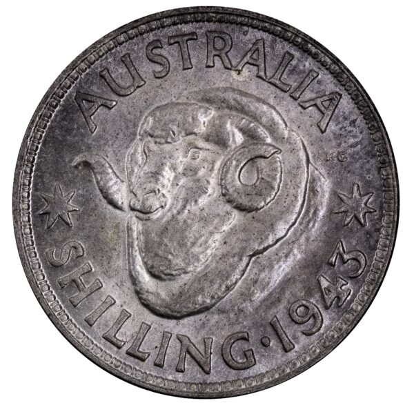 1943M Australian Shilling Gem Uncirculated 1943M Australian Shilling