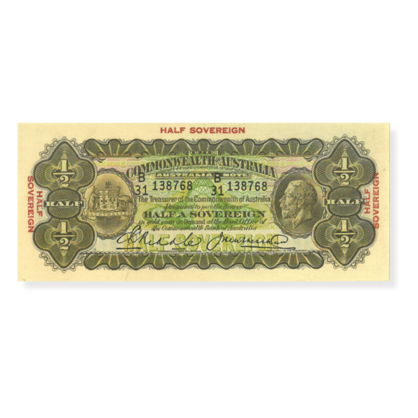 R7 Half Sovereign Riddle / Heathershaw Banknote Grade Uncirculated R7 Half Sovereign Riddle / Heathershaw Banknote Grade Uncirculated