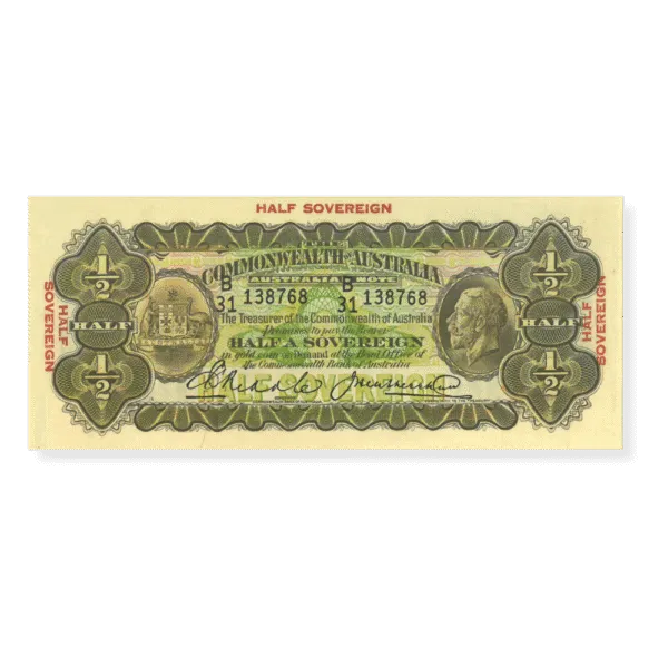 200788 Front.jpg R7 Half Sovereign Riddle / Heathershaw Banknote Grade Uncirculated R7 Half Sovereign Riddle / Heathershaw Banknote Grade Uncirculated