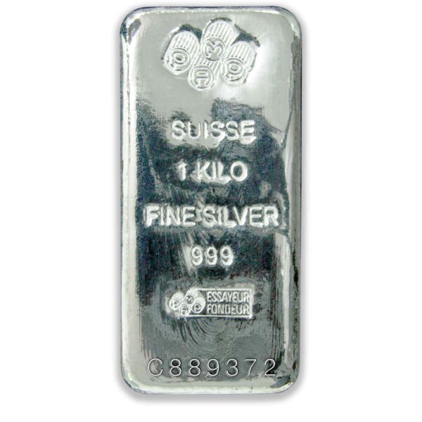 100159-Front 1kg PAMP Silver Cast Bar (Secondary) 1kg PAMP Silver Cast Bar
